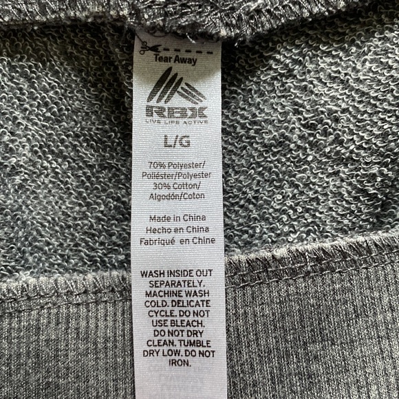 RBX “Charcoal” Mineral Wash Jogger With Rib Trim and Side Pockets Size Large NWT - Picture 7 of 8